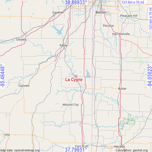 La Cygne on map