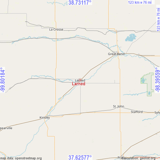 Larned on map