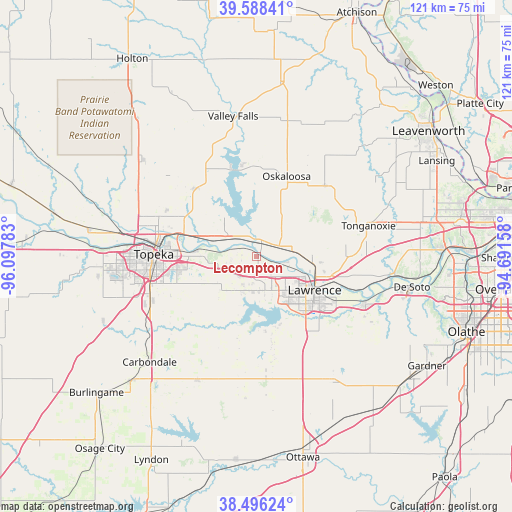 Lecompton on map