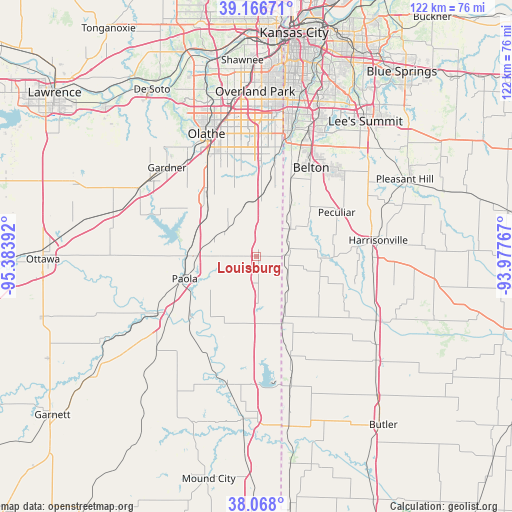 Louisburg on map