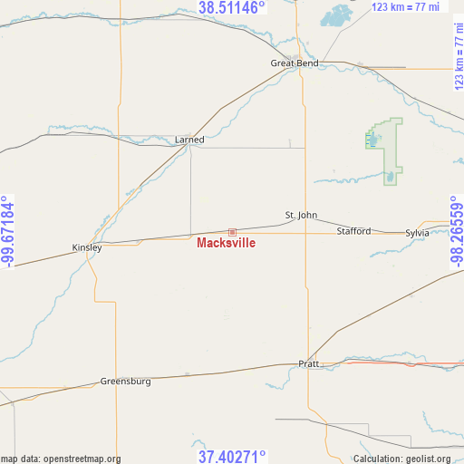 Macksville on map