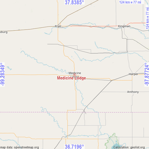 Medicine Lodge on map