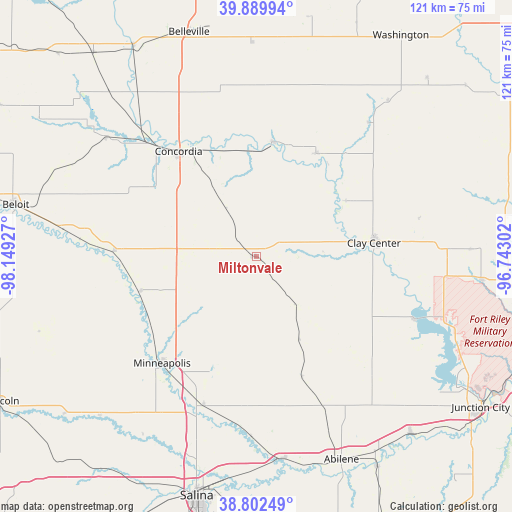 Miltonvale on map