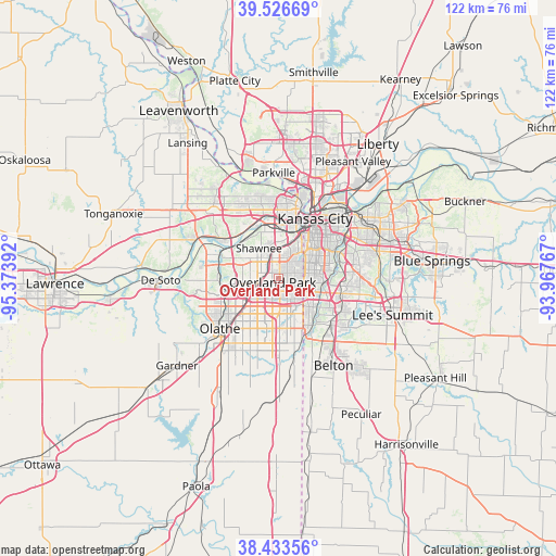 Overland Park on map