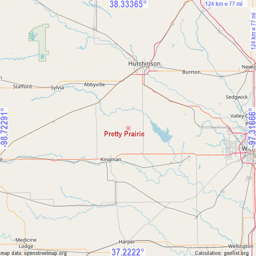 Pretty Prairie on map