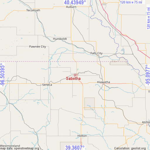 Sabetha on map