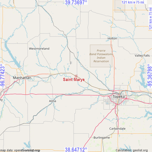 Saint Marys on map