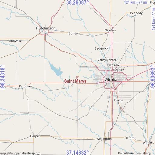 Saint Marys on map