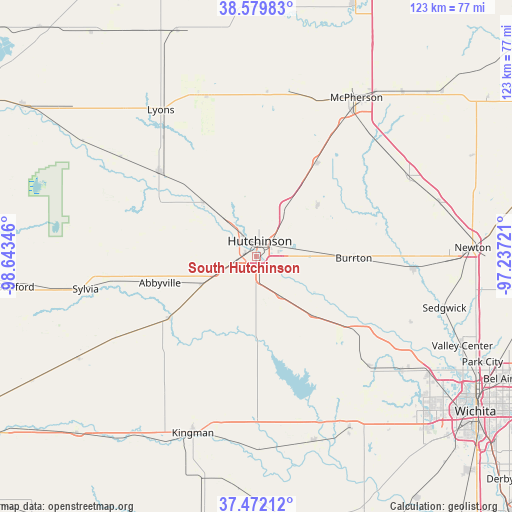 South Hutchinson on map