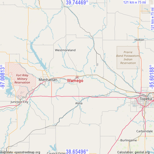 Wamego on map