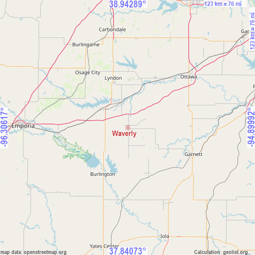 Waverly on map