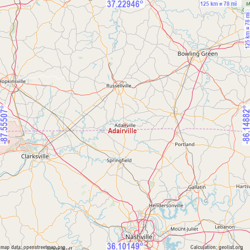 Adairville on map