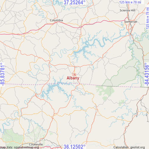 Albany on map