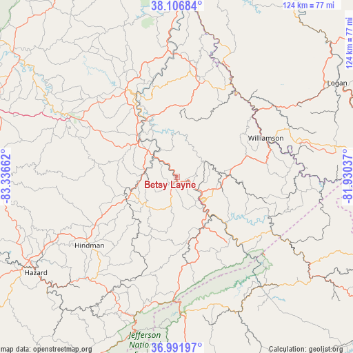 Betsy Layne on map