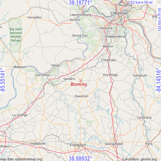 Bromley on map