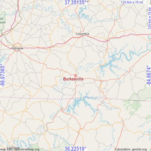 Burkesville on map