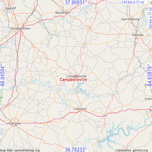 Campbellsville on map