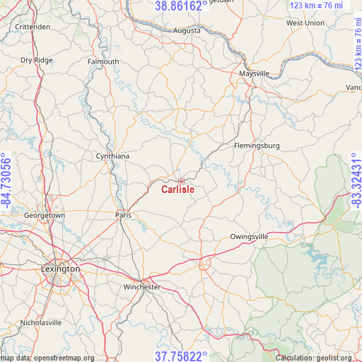 Carlisle on map