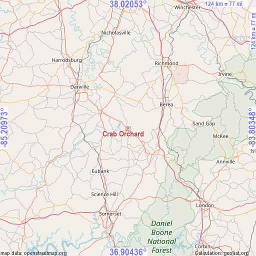 Crab Orchard on map