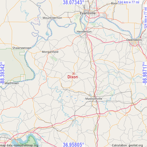 Dixon on map