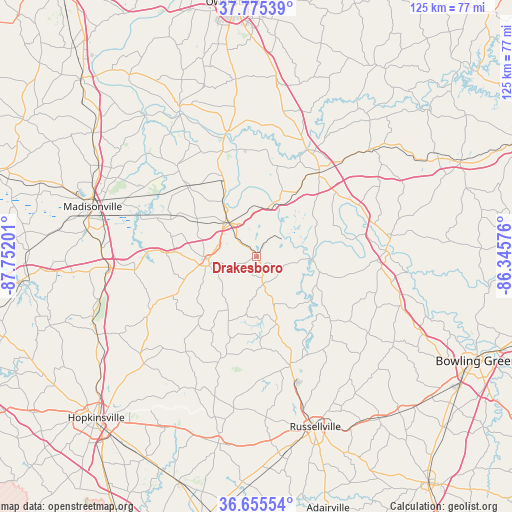 Drakesboro on map