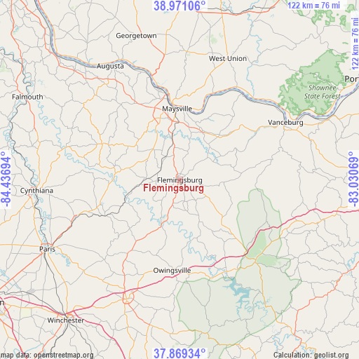 Flemingsburg on map