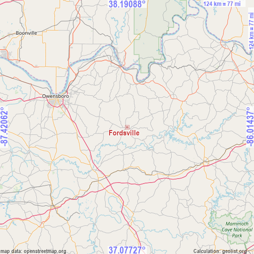 Fordsville on map