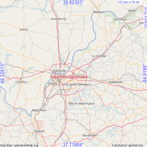 Graymoor-Devondale on map