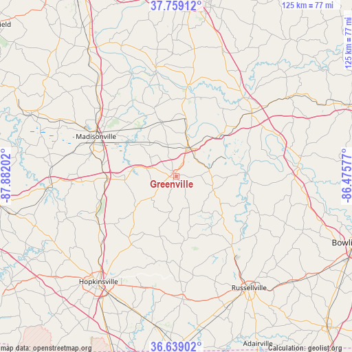 Greenville on map