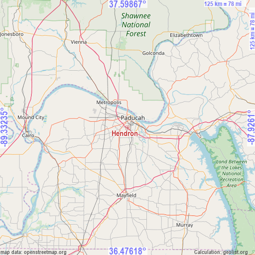 Hendron on map