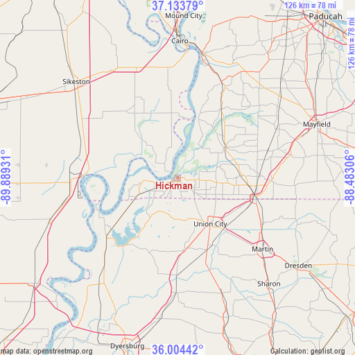 Hickman on map