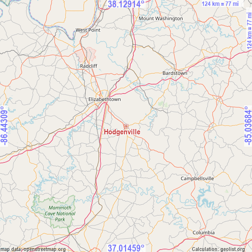 Hodgenville on map
