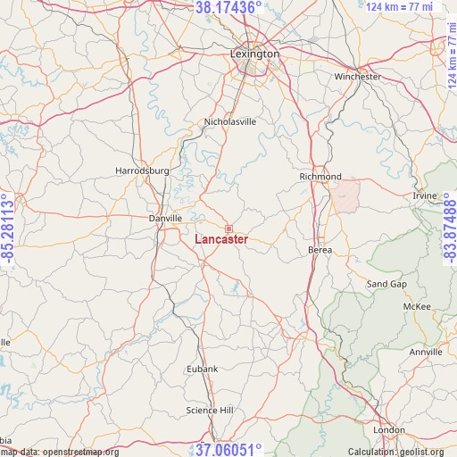 Lancaster on map
