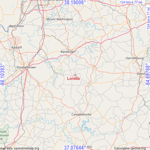 Loretto on map