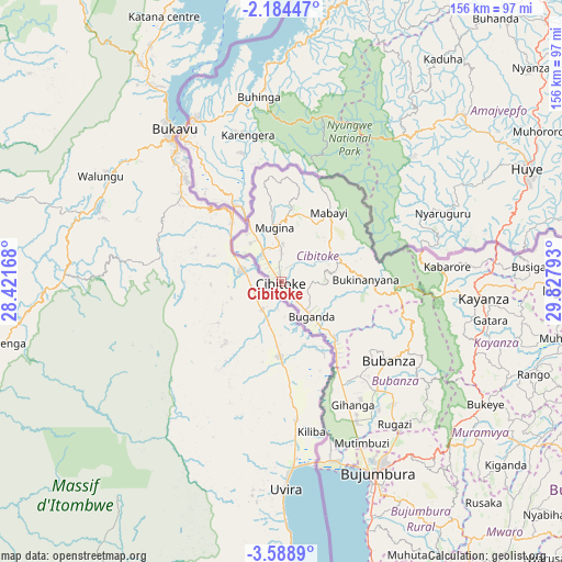 Cibitoke on map