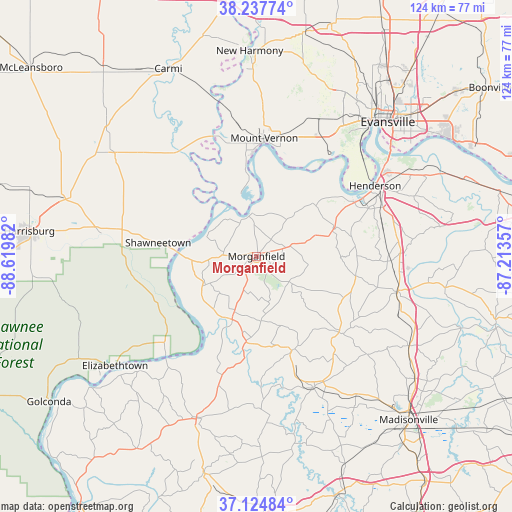 Morganfield on map