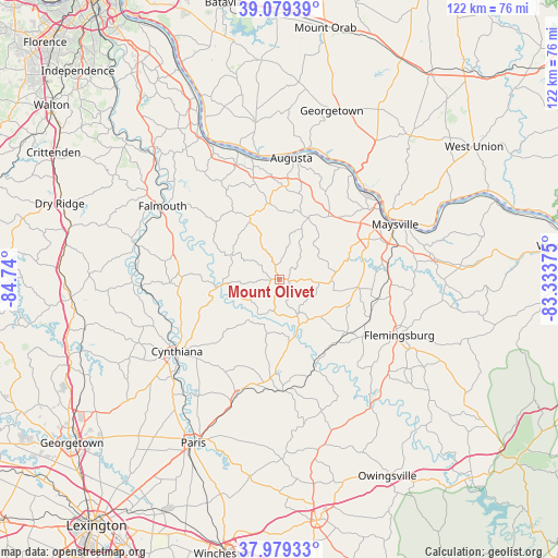 Mount Olivet on map