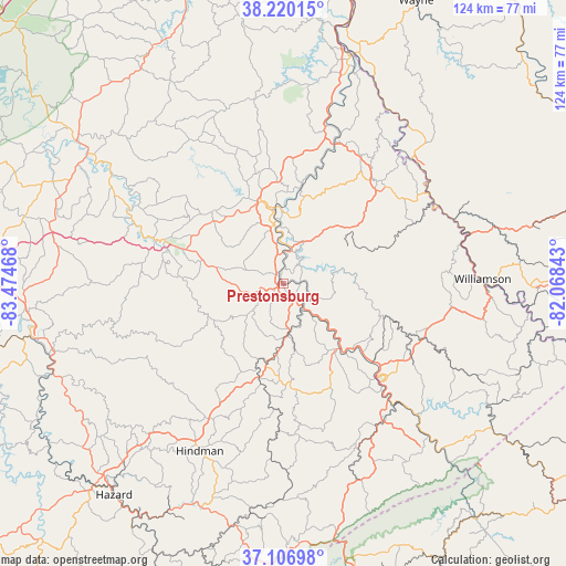 Prestonsburg on map