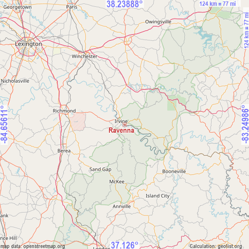 Ravenna on map