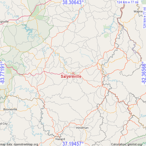 Salyersville on map