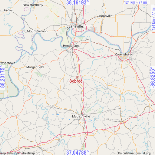 Sebree on map