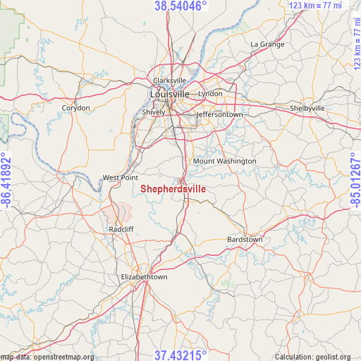 Shepherdsville on map