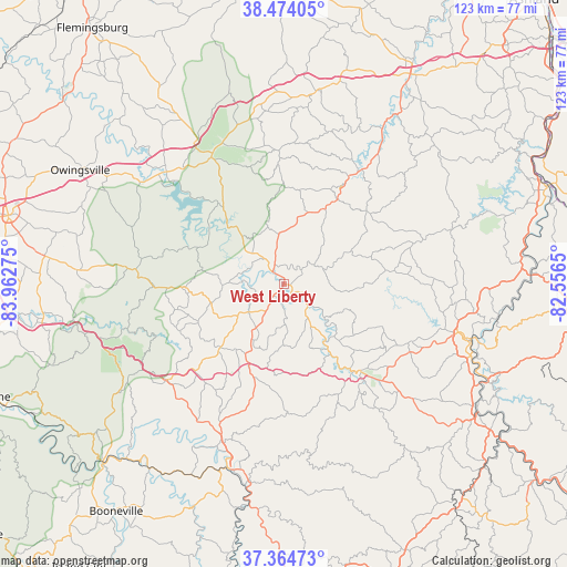 West Liberty on map