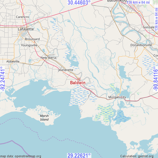 Baldwin on map