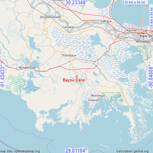 Bayou Cane on map