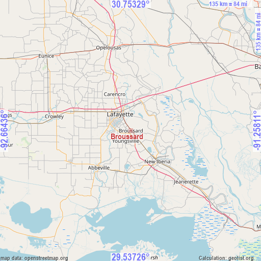 Broussard on map