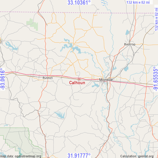 Calhoun on map