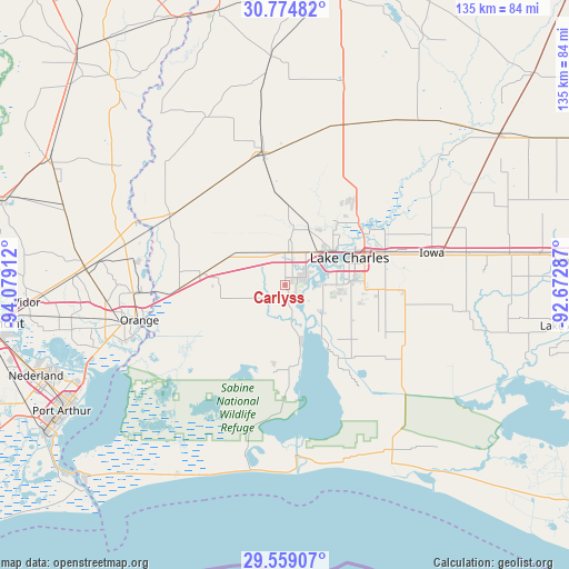 Carlyss on map