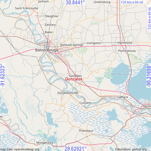 Gonzales on map