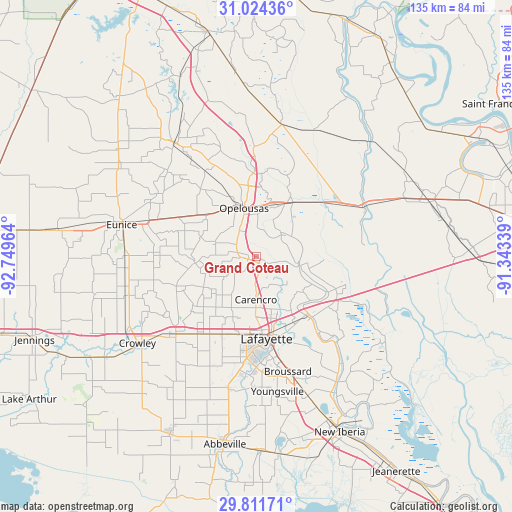 Grand Coteau on map